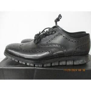 USED Cole Haan Men's 2.ZERØGRAND Wingtip Oxford size 10, BLACK,-Wing Teal